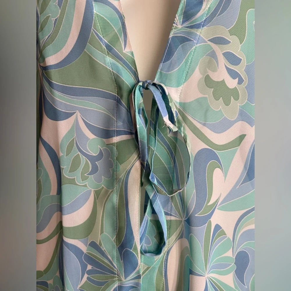 Shade & Shore S/M bathing suit cover, blues and greens, swim suit cover, cruise